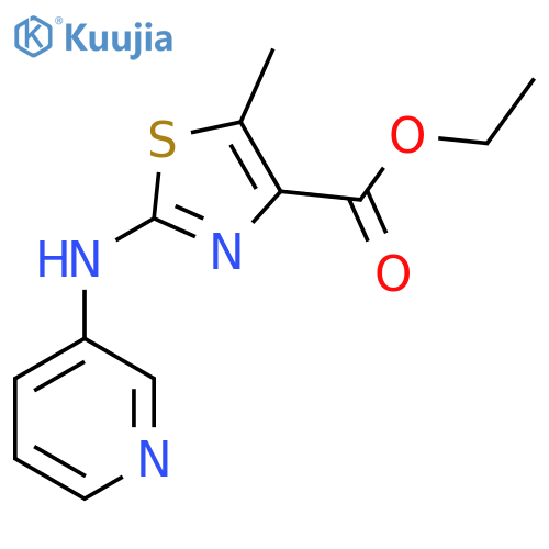 5-Methyl-2-(pyridin-3-ylamino)-thiazole-4-carboxylic acid ethyl ester structure