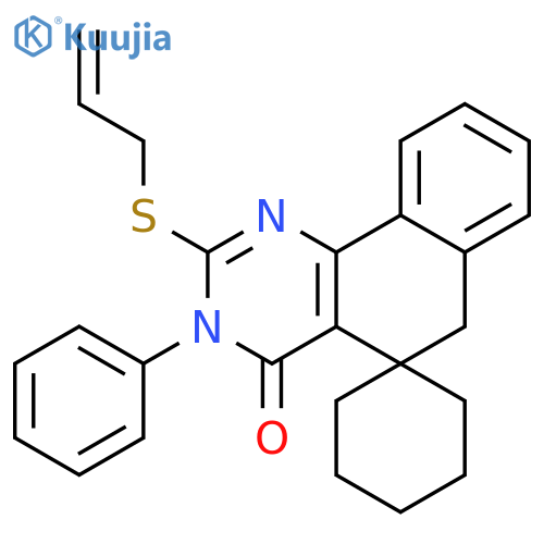 Spiro[benzo[h]quinazoline-5(3H),1'-cyclohexan]-4(6H)-one,3-phenyl-2-(2-propen-1-ylthio)- structure