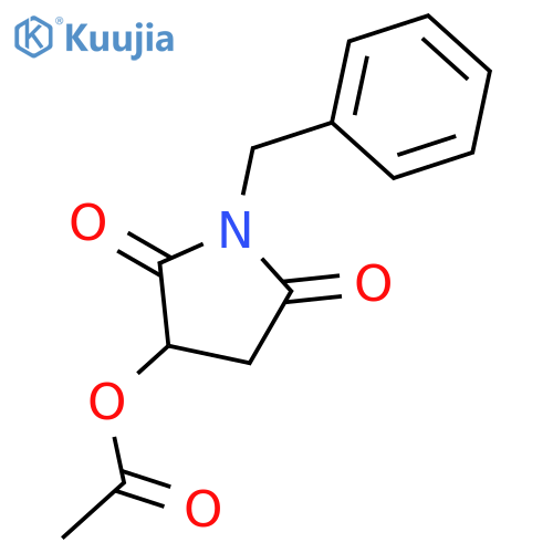 1-Benzyl-2,5-dioxopyrrolidin-3-yl acetate structure