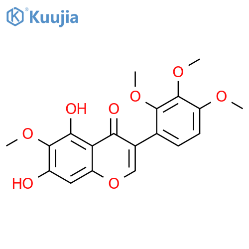 4H-1-Benzopyran-4-one, 5,7-dihydroxy-6-methoxy-3-(2,3,4-trimethoxyphenyl)- structure