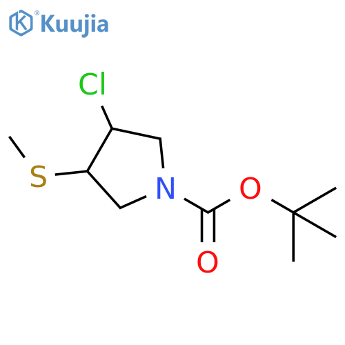 tert-butyl 3-chloro-4-(methylsulfanyl)pyrrolidine-1-carboxylate structure