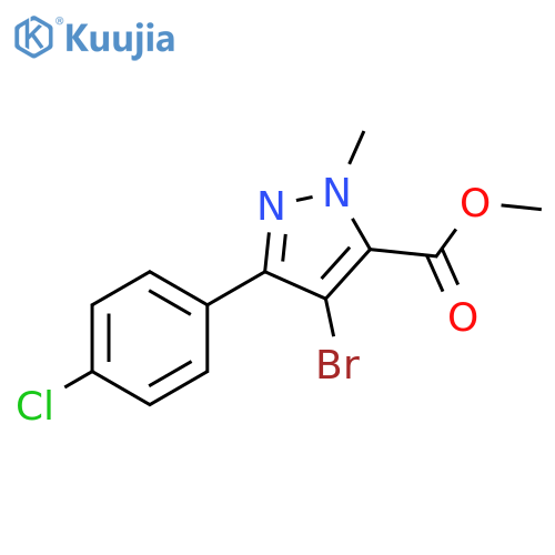 4-Bromo-5-(4-chloro-phenyl)-2-methyl-2H-pyrazole-3-carboxylic acid methyl ester structure