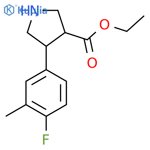 ethyl 4-(4-fluoro-3-methylphenyl)pyrrolidine-3-carboxylate structure