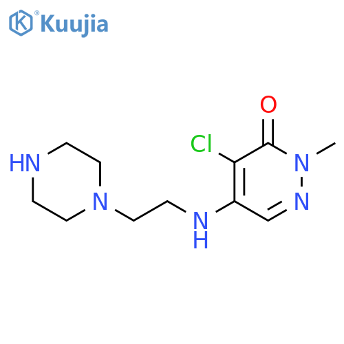 4-chloro-2-methyl-5-{[2-(piperazin-1-yl)ethyl]amino}-2,3-dihydropyridazin-3-one structure