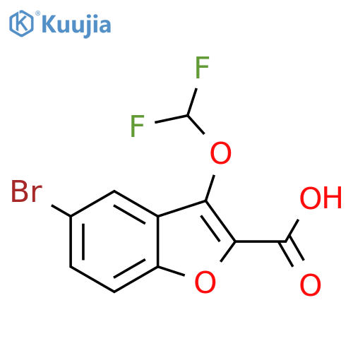 5-Bromo-3-difluoromethoxy-benzofuran-2-carboxylic acid structure