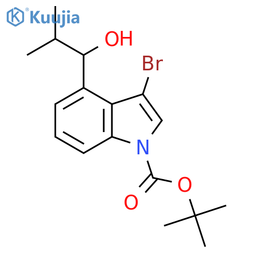 Tert-Butyl 3-bromo-4-(1-hydroxy-2-methylpropyl)-1H-indole-1-carboxylate structure