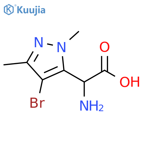1H-Pyrazole-5-acetic acid, α-amino-4-bromo-1,3-dimethyl- structure
