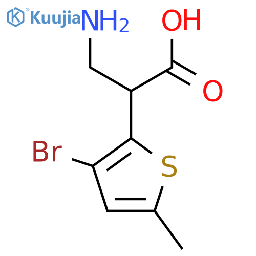 3-amino-2-(3-bromo-5-methylthiophen-2-yl)propanoic acid structure