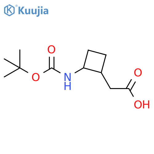 2-[[(1,1-Dimethylethoxy)carbonyl]amino]cyclobutaneacetic acid structure