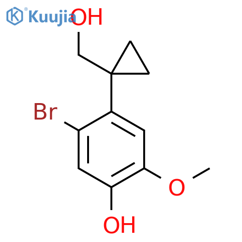 5-bromo-4-1-(hydroxymethyl)cyclopropyl-2-methoxyphenol structure