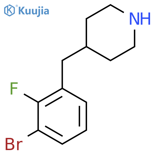 4-(3-bromo-2-fluorophenyl)methylpiperidine structure