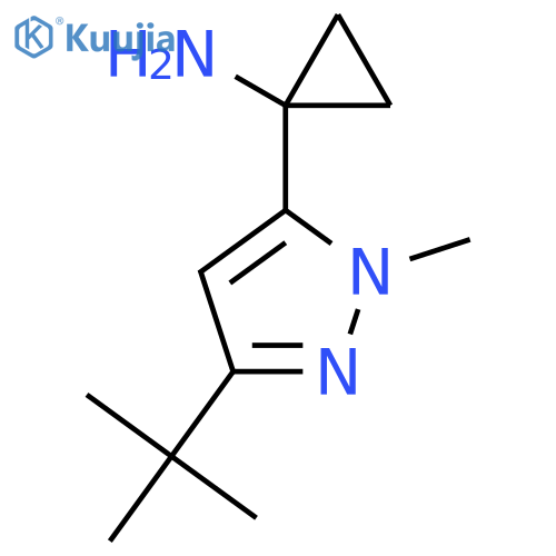 1-(3-tert-butyl-1-methyl-1H-pyrazol-5-yl)cyclopropan-1-amine structure