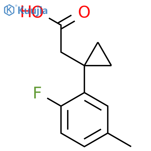 2-1-(2-fluoro-5-methylphenyl)cyclopropylacetic acid structure