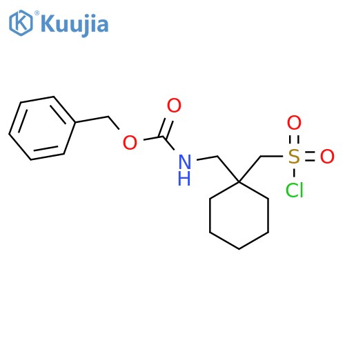 benzyl N-({1-(chlorosulfonyl)methylcyclohexyl}methyl)carbamate structure