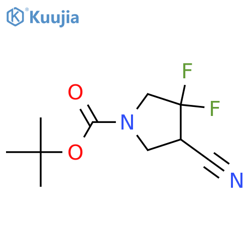 tert-butyl 4-cyano-3,3-difluoropyrrolidine-1-carboxylate structure