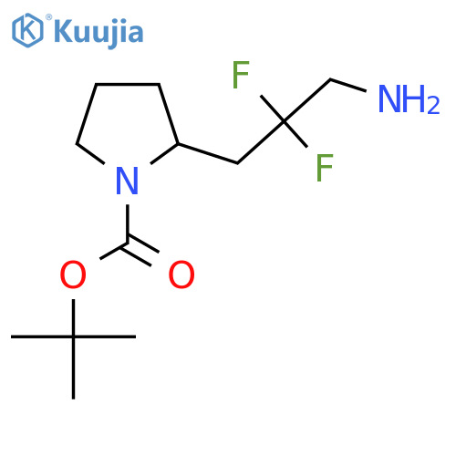 Tert-butyl 2-(3-amino-2,2-difluoropropyl)pyrrolidine-1-carboxylate structure