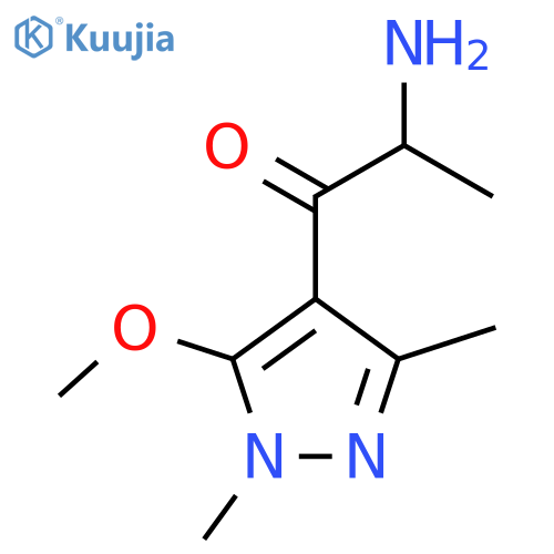 2-amino-1-(5-methoxy-1,3-dimethyl-1H-pyrazol-4-yl)propan-1-one structure