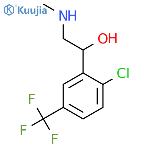 1-2-chloro-5-(trifluoromethyl)phenyl-2-(methylamino)ethan-1-ol structure