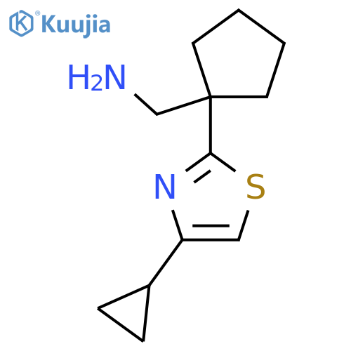 1-(4-cyclopropyl-1,3-thiazol-2-yl)cyclopentylmethanamine structure