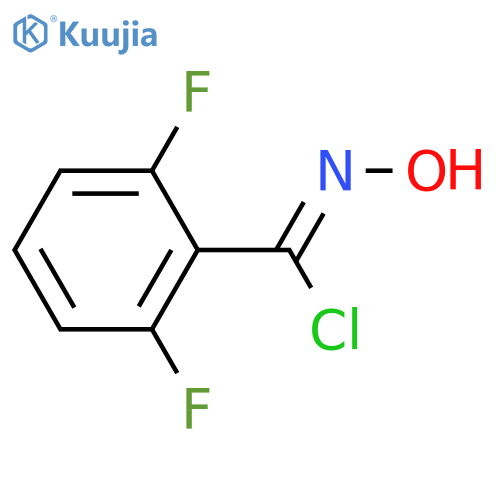 (Z)-2,6-difluoro-N-hydroxybenzene-1-carbonimidoyl chloride structure