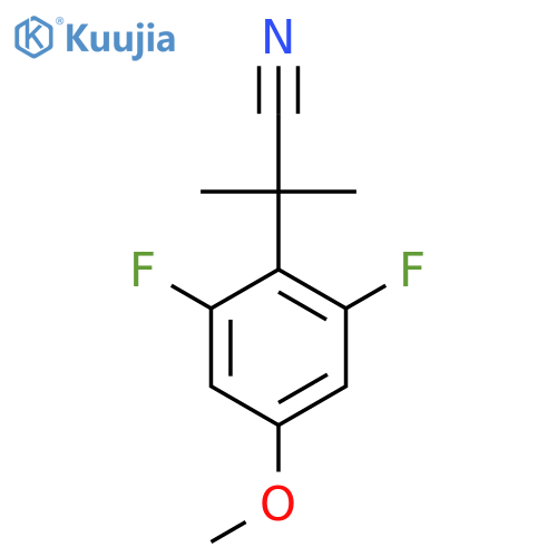 2-(2,6-difluoro-4-methoxyphenyl)-2-methylpropanenitrile structure