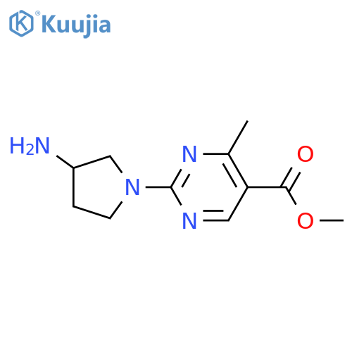 Methyl 2-(3-aminopyrrolidin-1-yl)-4-methylpyrimidine-5-carboxylate structure