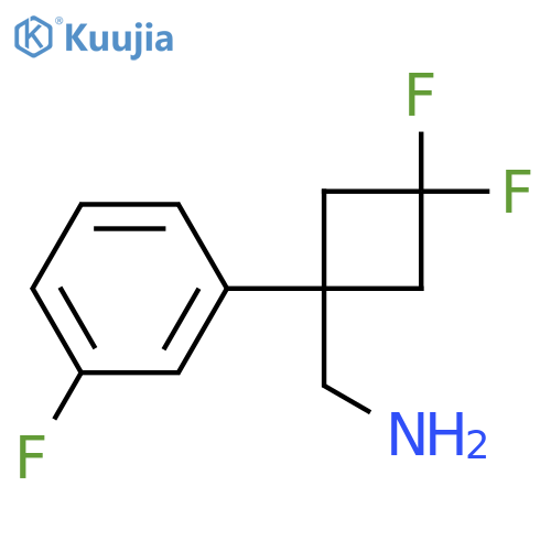 3,3-difluoro-1-(3-fluorophenyl)cyclobutylmethanamine structure