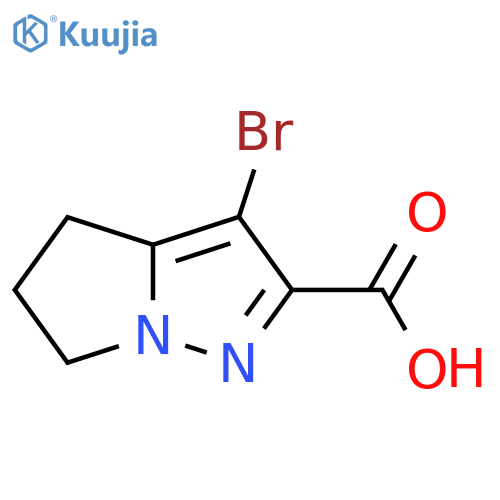 3-bromo-4H,5H,6H-pyrrolo[1,2-b]pyrazole-2-carboxylic acid structure