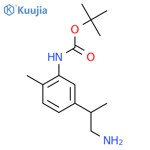 tert-butyl N-[5-(1-aminopropan-2-yl)-2-methylphenyl]carbamate structure
