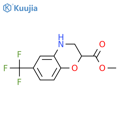 methyl 6-(trifluoromethyl)-3,4-dihydro-2H-1,4-benzoxazine-2-carboxylate structure