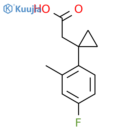 2-1-(4-fluoro-2-methylphenyl)cyclopropylacetic acid structure