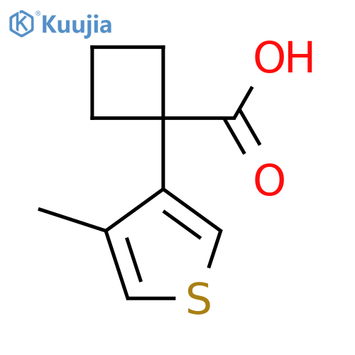 1-(4-methylthiophen-3-yl)cyclobutane-1-carboxylic acid structure