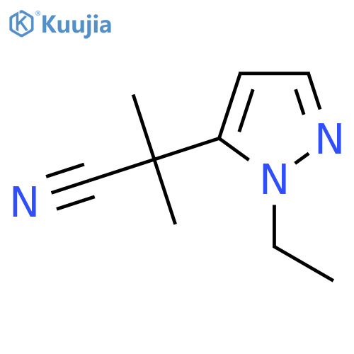 2-(1-ethyl-1H-pyrazol-5-yl)-2-methylpropanenitrile structure