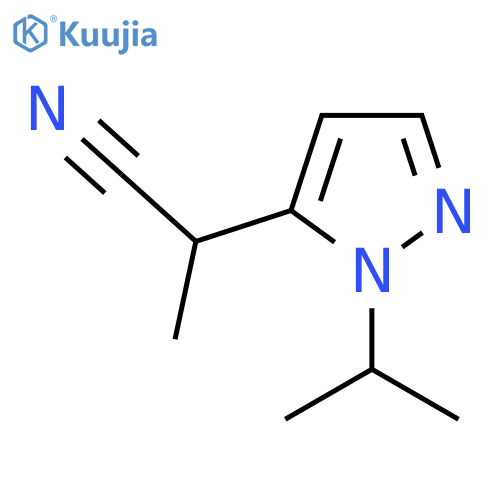2-1-(propan-2-yl)-1H-pyrazol-5-ylpropanenitrile structure