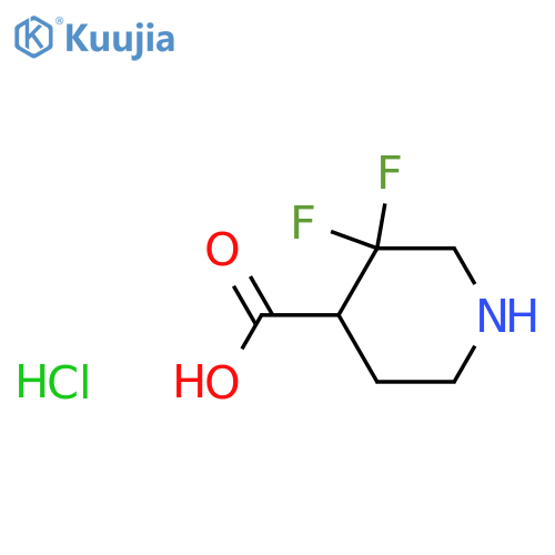 3,3-Difluoropiperidine-4-carboxylic acid hydrochloride structure