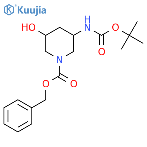benzyl 3-{[(tert-butoxy)carbonyl]amino}-5-hydroxypiperidine-1-carboxylate structure