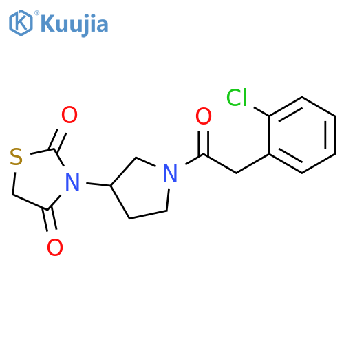 3-[1-[2-(2-chlorophenyl)acetyl]pyrrolidin-3-yl]-1,3-thiazolidine-2,4-dione structure