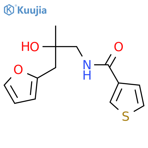N-{2-[(furan-2-yl)methyl]-2-hydroxypropyl}thiophene-3-carboxamide structure