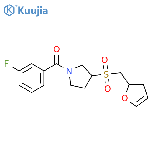 1-(3-fluorobenzoyl)-3-[(furan-2-yl)methanesulfonyl]pyrrolidine structure