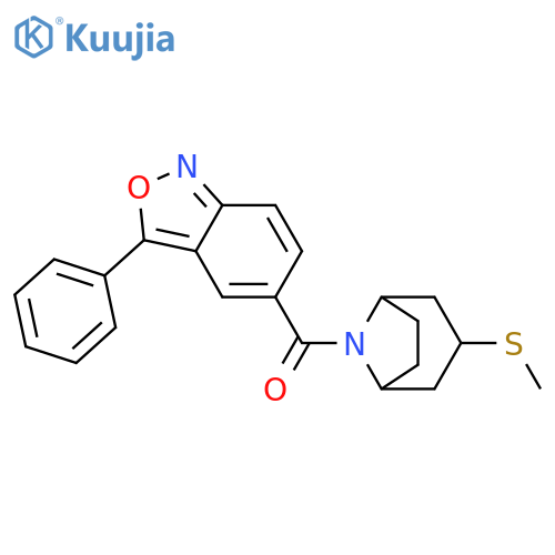 5-[3-(methylsulfanyl)-8-azabicyclo[3.2.1]octane-8-carbonyl]-3-phenyl-2,1-benzoxazole structure