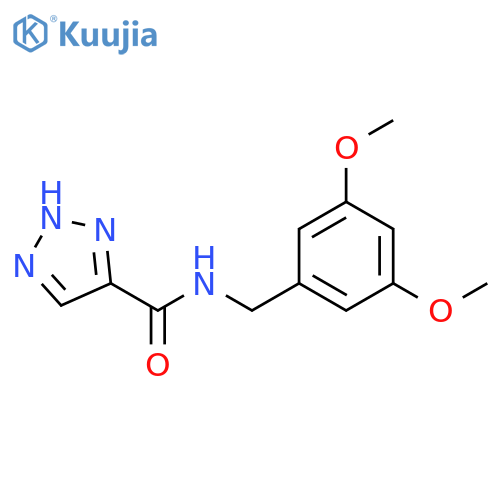 N-[(3,5-dimethoxyphenyl)methyl]-1H-1,2,3-triazole-5-carboxamide structure