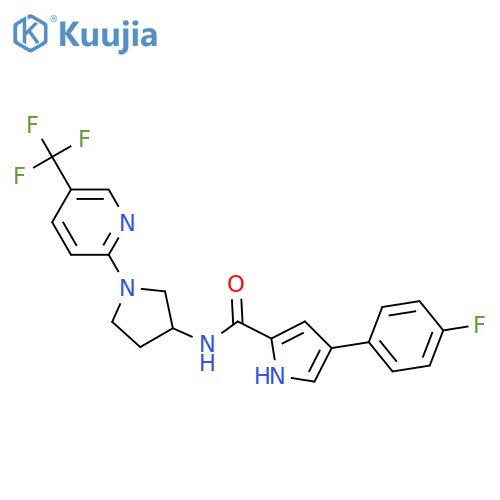 4-(4-fluorophenyl)-N-{1-[5-(trifluoromethyl)pyridin-2-yl]pyrrolidin-3-yl}-1H-pyrrole-2-carboxamide structure