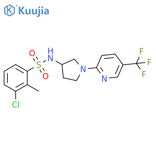 3-chloro-2-methyl-N-{1-[5-(trifluoromethyl)pyridin-2-yl]pyrrolidin-3-yl}benzene-1-sulfonamide structure