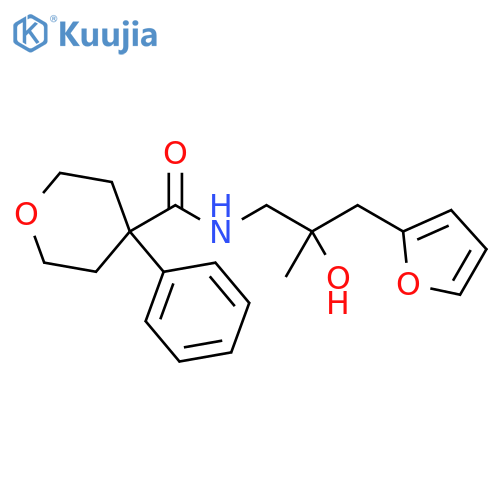 N-{2-[(furan-2-yl)methyl]-2-hydroxypropyl}-4-phenyloxane-4-carboxamide structure