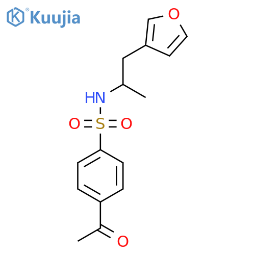 4-acetyl-N-[1-(furan-3-yl)propan-2-yl]benzene-1-sulfonamide structure