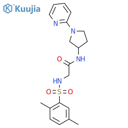 2-[[(2,5-Dimethylphenyl)sulfonyl]amino]-N-[1-(2-pyridinyl)-3-pyrrolidinyl]acetamide structure