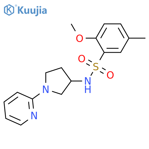 2-methoxy-5-methyl-N-(1-pyridin-2-ylpyrrolidin-3-yl)benzenesulfonamide structure