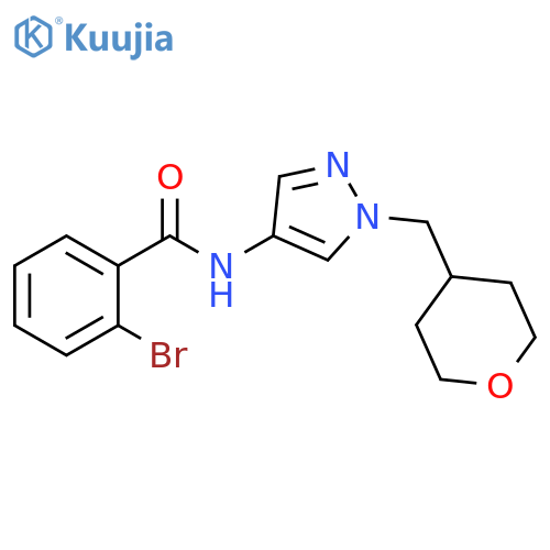 2-Bromo-N-[1-[(tetrahydro-2H-pyran-4-yl)methyl]-1H-pyrazol-4-yl]benzamide structure