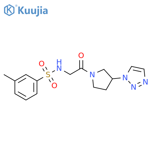 3-Methyl-N-[2-oxo-2-[3-(1H-1,2,3-triazol-1-yl)-1-pyrrolidinyl]ethyl]benzenesulfonamide structure