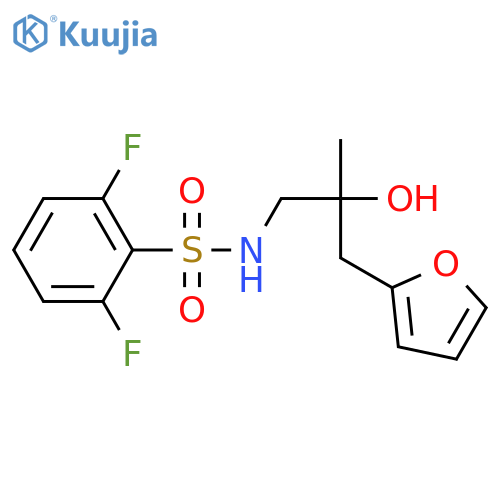 2,6-difluoro-N-{2-[(furan-2-yl)methyl]-2-hydroxypropyl}benzene-1-sulfonamide structure